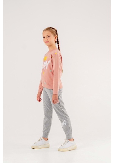 Run Baskılı 2 Ip Mevsimlik Kız-erkek Takım - Coppa -pudra-gri - 5 Yaş Çok Renkli