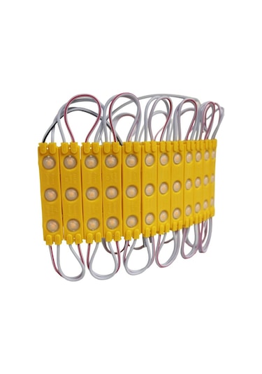 1,2 Watt 3lü Lensli Amber-sarı Led Modül 2835 Reklamcı Modül 10 Adet
