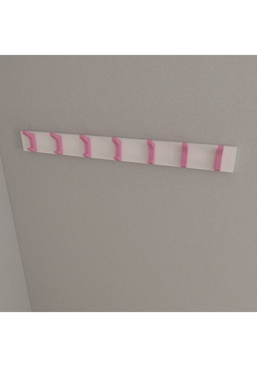 Hepsi3boyutlu Modern Duvar & Kapı Kanca Askılık - 7 Adet Pembe Kanca Askılık - Model No : 2 Pembe