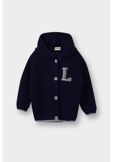 Defacto Erkek Bebek Düğmeli Kapüşonlu Hırka C8863a525aunv241 Lacivert