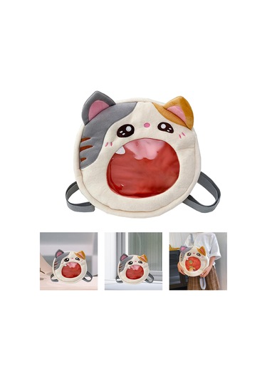 Suntek Karikatür Peluş Sırt Çantası Sevimli Büyük Bebeksiz Gri