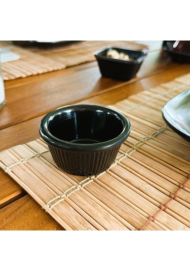 Alezy 527 Göreme Melamin Termostar Yuvarlak Sosluk 7 Cm Siyah