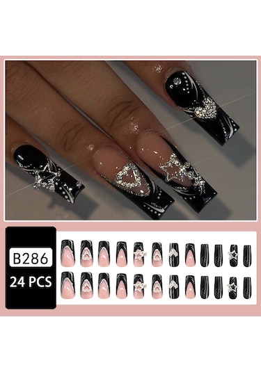 3d Çiçekli Takma Tırnaklar - 24 Adet Stil 2