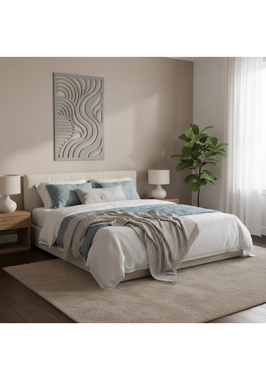 Dikey Dalgalı Metal Duvar Tablosu Salon Dekorasyonu