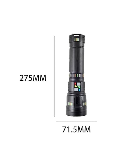 Bedotech Bd-3 60w Tg Led Alüminyum Alaşımlı Zoomlu Type-c Renkli Pil Göstergeli Şarjlı El Feneri Açık Lacivert