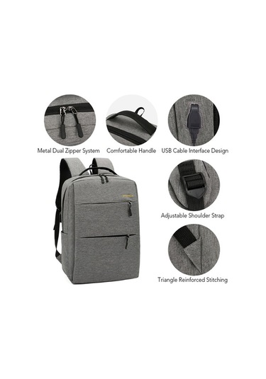 Novahub Çok Amaçlı Oxford Sırt Çantası, Omuz Çantası Ve El Çantası Seti - Açık Gri Renkler Açık Gri Açık Gri