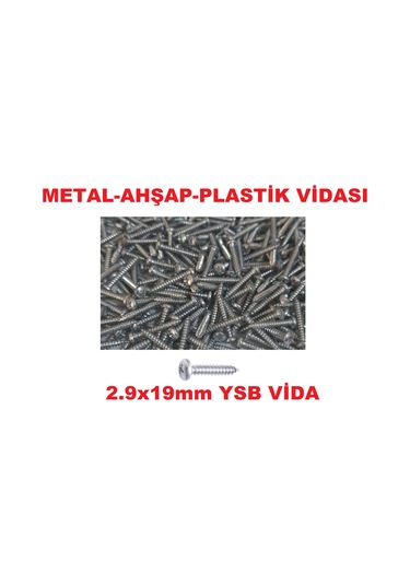 SAC VİDASI 2.9x19 YSB 500 ADET METAL AHŞAP PLASTİK VİDASI