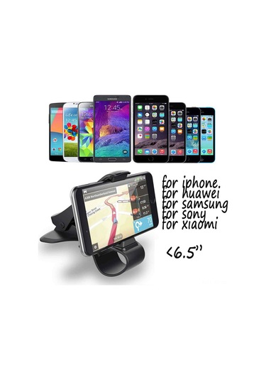 Shineyee Araç İçin Abs Materyalli Siyah Telefon Tutucu - Navigasyon Ve Telefon İçin Gösterge Paneli Klem Sistemi İle Kolay Kurulum Siyah