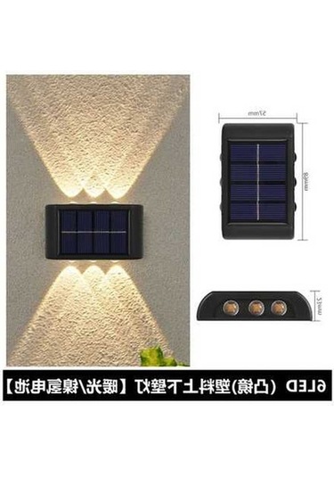 Trendooze Güneş Enerjili 6 Led Dış Mekan Aydınlatma: Sıcak Işık/duvar Yıkama