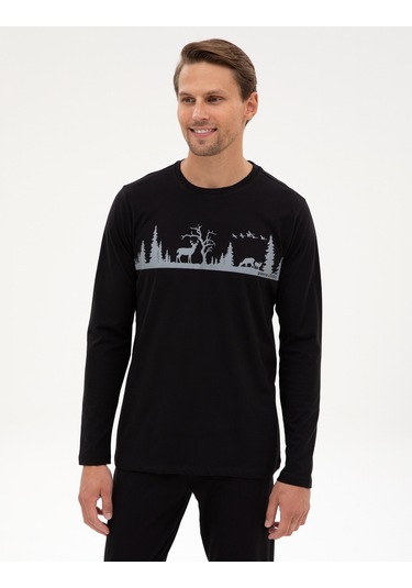 Pierre Cardin Erkek Siyah Pijama Takım 50322636-001 Siyah