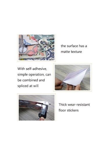 Sones Kalınlaştırılmış Duvar Çıkartmaları Duvar Kağıdı Kendinden Yapışkanlı Pvc Zemin Karosu Çıkartmaları Su Geçirmez Ve Aşınmaya Dayanıklı Zemin Çıkartmaları C Diğer