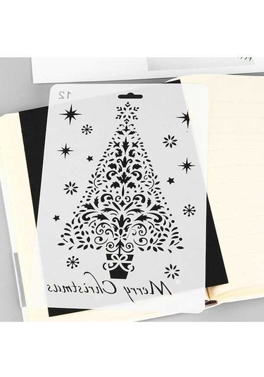 Novahub B5 Boyama Şablonu Seti: 12 Desen İle Beyaz Yaratıcı El Sanatları & Fotoğraf Albüm Tasarımı Beyaz