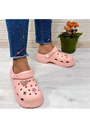 Sonimix 12901 Pudra Taşlı Kalın Tabanlı Kadın Terlik 001