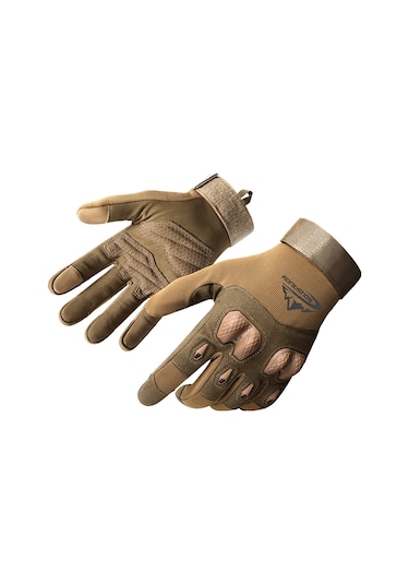 Geeksen Erkek Tam Parmak Askeri Eldiveni - Dağcılık Spor Bisiklet Sürüşü İçin Kaymazsız Dokunmatik Ekran Uyumlu - Çöl Sarısı Xl Sarı