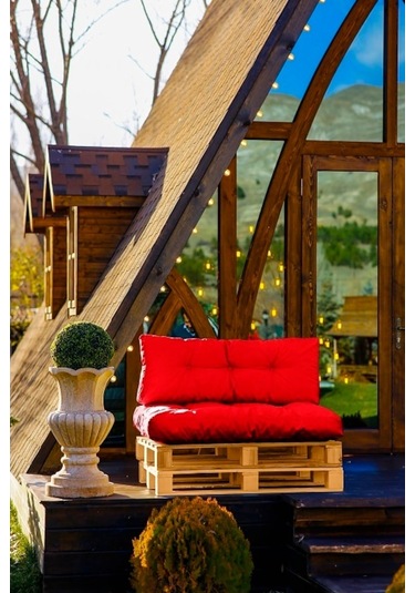 Dekosoy Dış Ve Iç Mekan Palet Minderi Takımı - Kırmızı 2 Li