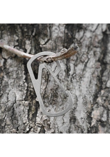 Novahub Ultra Hafif Titanyum Kancaklık - Çift Halkalı, Kaymaz, 16g Gümüş Anahtarlık Gümüş