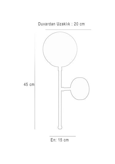 Luzarana Olimpo Sarı-siyah Metal Gövde Beyaz Camlı Tasarım  Aplik