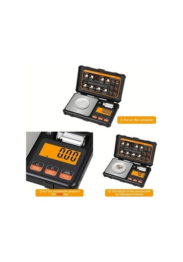 Fastbuy Wangxi Turuncu Elektronik Tartı 200g/0.01g Paslanmaz Çelik Lcd Cep Tartısı 6 Birim Dönüşümü Turuncu
