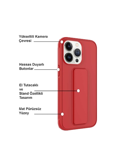 Samsung Galaxy Uyumlu A52 Kapak Standlı El Tutacaklı Silikon Kılıf