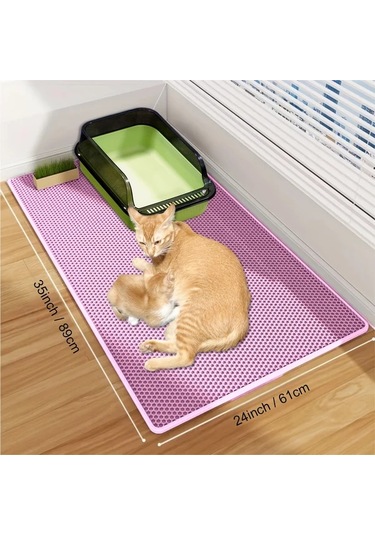 Elmpaly Dev Kumu Tüy Yakalayan Pembe Büyük Boy Kedi Tuvaleti Pedi