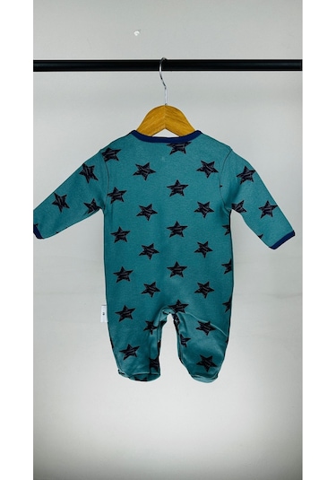 Yıldızlı Çıtçıtlı Pamuklu Bebek Tulum 001