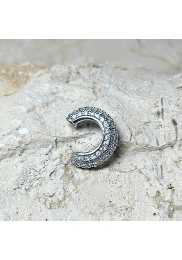 Vıp Zirkon Silver Earcuff Gold