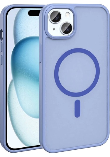 iPhone Uyumlu 13 Kılıf Magsafe Şarj Özellikli Mat Arka Yüzey Redclick Sio Kapak - Lila