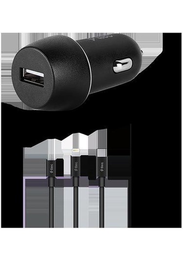 Ttec SmartCharger 2.1A Araç Şarj Aleti ve Trio Kablo Siyah - 2CKS20TS