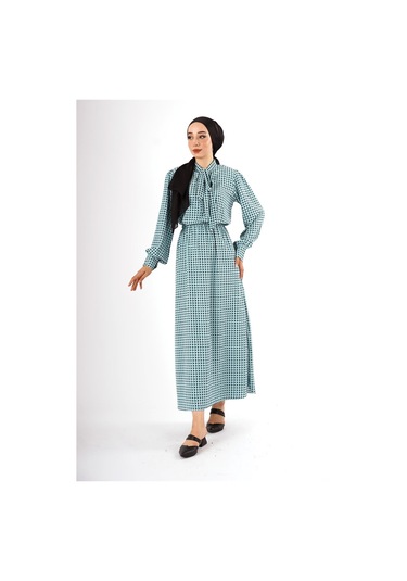 Geometrik Desenli Elbise Çok Renkli