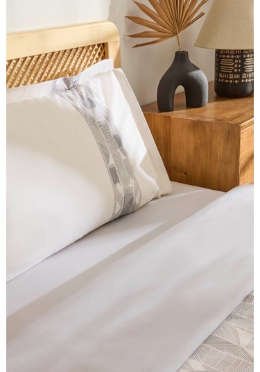 Kaşmir Home Reno %100 Pamuk Çift Kişilik Nevresim Takımı Antrasit Antrasit