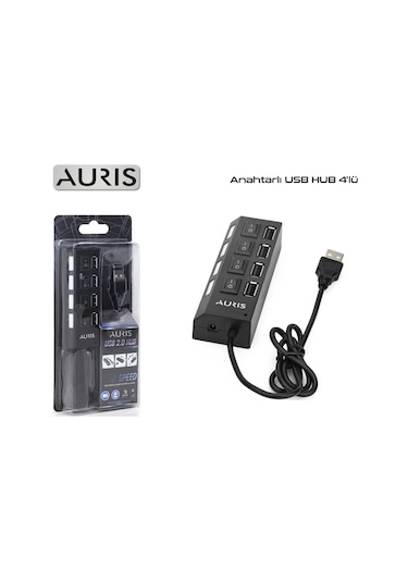 Auris Hb01 4 Port Usb Çoklayıcı Usb Hub Çoğaltıcı Ledli