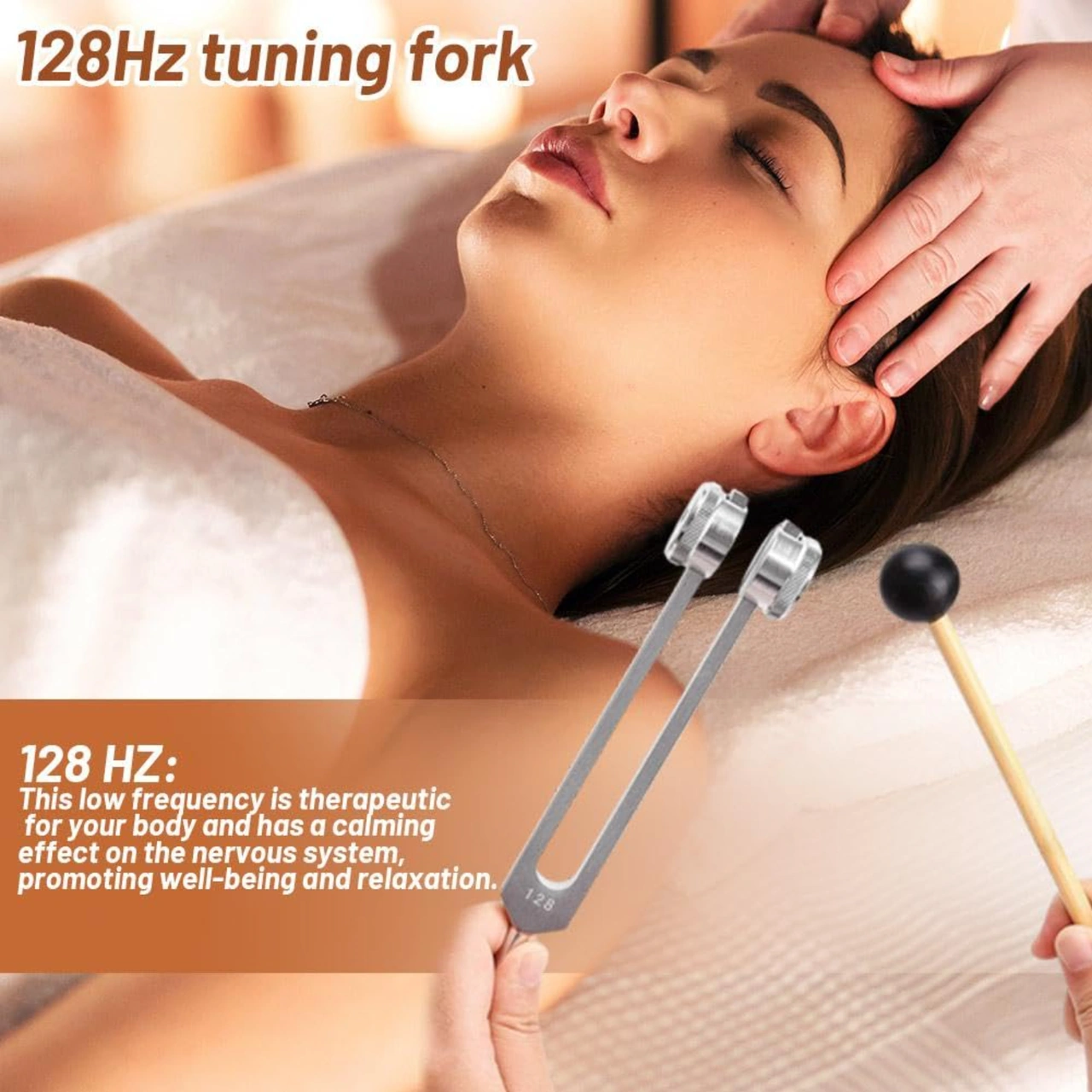 Youtek 128hz Gümüş Akustik Tunning Fork - Zihinsel Rahatlama, Meditasyon Ve Yoga İçin Doğal İyileştirici Ses Aleti