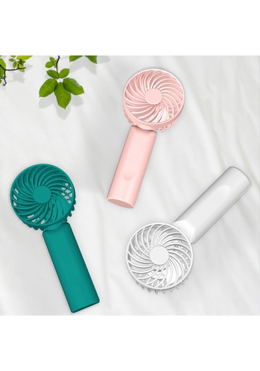 Symbee Portatif Usb Şarjlı Mini El Venti, 3 Hızlı Doğal Rüzgar, Telefon Tutucu Ve Masa Üstü Standı İle Sessiz Isınma - Pembe