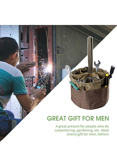 Maiyame Yeşil Kumaş Bahçe Alet Çantası - 17 Derin Cepli, Çekmeceli Kapaklı, Dayanıklı Ve Pratik Tasarım