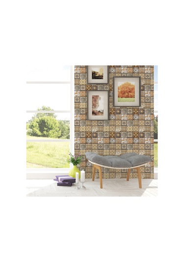 Qingmipy Kalıcı Pvc Otomatik Yapışkan Masaüstü Mobilya Yenileme Sticker - Siyah Tuğla Desenli 3d Duvar Kağıdı 10 Adet Paket Diğer