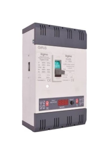 200A Termik Manyetik Şalter 4P Kaçak Akım Algılamalı Sigma