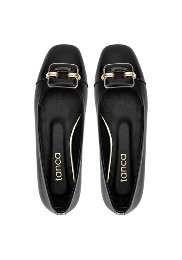 Tamer Tanca Kadın Hakiki Deri Siyah Babet Ayakkabı 1036 8027 Bn Ayk Sk25-26 Syh Dr/syh Rgn Siyah