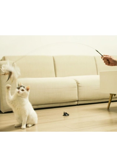 Kenpazar Vantuzlu Tüylü Zilli Kedi Oyun Oltası