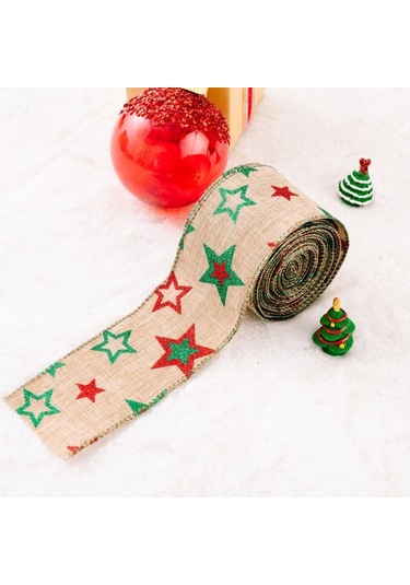5 M X 6 Cm Noel Kurdele Hediye Dekorasyon Şerit C-pentagram