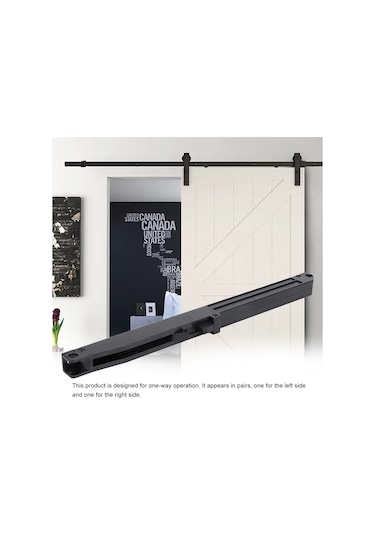 Yaleker Barn Kapısı Yavaşlatıcı Tampon, İki Yönlü Sessiz Kapanma, Ayarı Uygun, Siyah 2 Adet Diğer