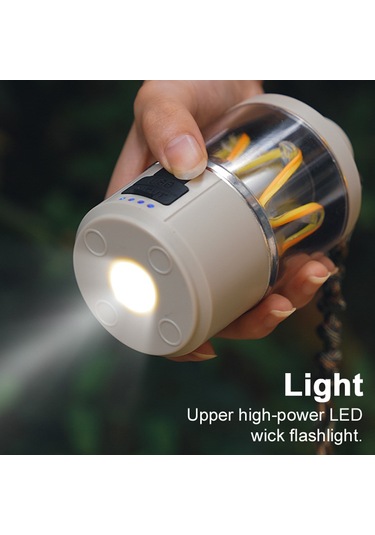 Teltree Taşınabilir Led Kamp Lambası, Usb Şarjlı, Ayarlanabilir Parlaklık, Çadır Ve Ev Kullanımı İçin Beyaz