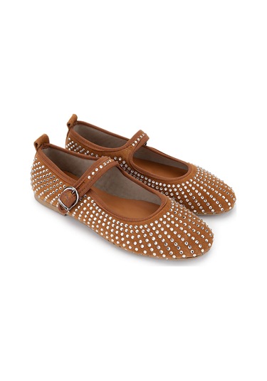 Tamer Tanca Kadın Hakiki Deri Taba Süet Babet Ayakkabı 970 7988 Bn Ayk 25 Taba Suet Taba Süet