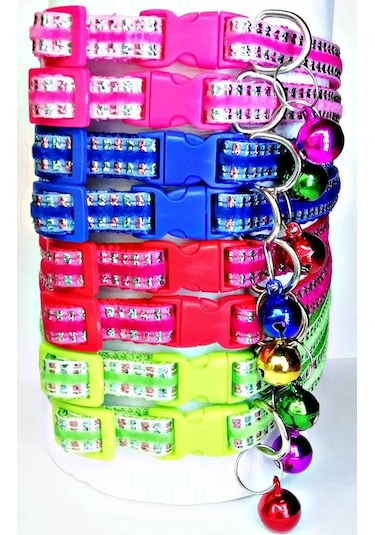 Çıngıraklı Zilli Reflektörlü Kedi Boyun Tasması 31 Cm - Kırmızı