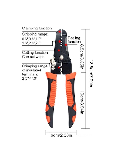 Youtek Endüstriyel Elektrikçi Pense - 8 İnç Çok İşlevli Kablolu İzolasyon Soğutucu, Kesici Ve Presleme Aleti