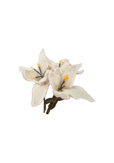 Üçlü Buket Zambak Beyaz