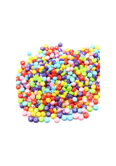 Harf Boncuk Elips Pastel Renkli 6 Mm 250 Gr