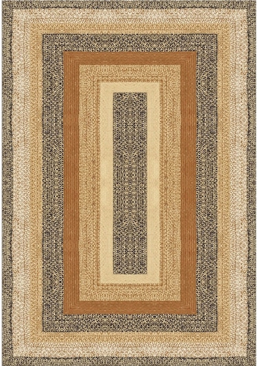 Decomia Home Dijital Kaymaz Yıkanabilir Hasır Jüt Görünümlü Mutfak Halısı Salon Halısı Balkon Halısı Yolluk DC-5065