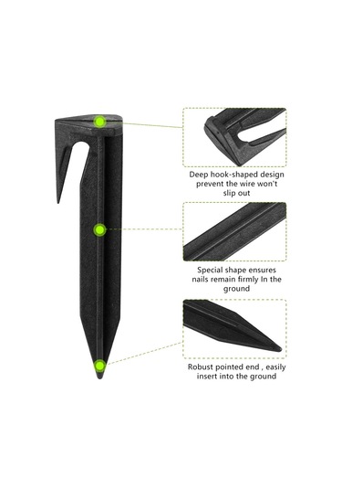 300 Adet 8.5 Cm Çim Biçme Makinesi Zemin Zımba Kenar Kazıkları Plastik Yard Bahçe Sınır Tel Ankraj Mandalları