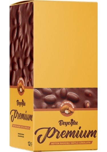 Beyoğlu Tane Bademli Premium Çikolata 12 x 75 G