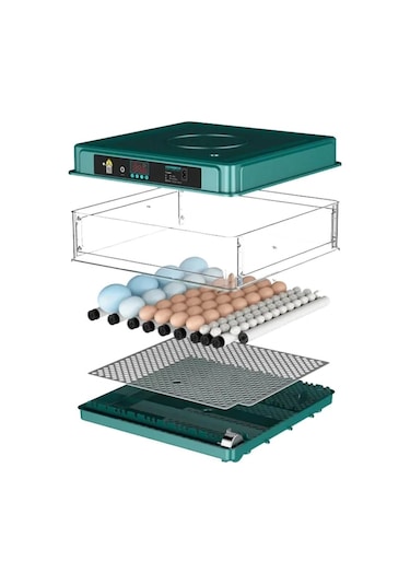 130 Yumurtalık Tam Otomatik Kuluçka Makinesi Extra Yedek Motorlu Akü Kablolu Silindir Viyollü Profes